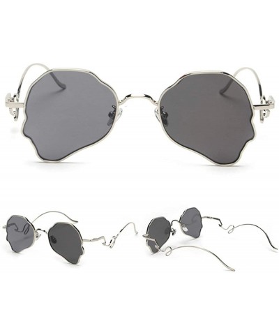 Oval Chic Women Brand Design Irregular Oval Transparent Party Sunglasses - Silver&gray - CQ18LNRD6IQ $13.06