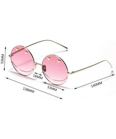 Aviator Metal round retro fashion trend sunglasses- new personality smiley couple sunglasses - C - CQ18SIWDH0A $44.85