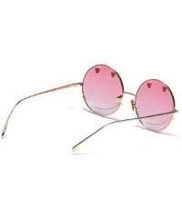 Aviator Metal round retro fashion trend sunglasses- new personality smiley couple sunglasses - C - CQ18SIWDH0A $44.85