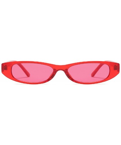 Goggle Vintage Small Sunglasses Fashion Narrow Oval Frame eyewea for neutral - Red - CZ18DTQIDZ3 $19.80