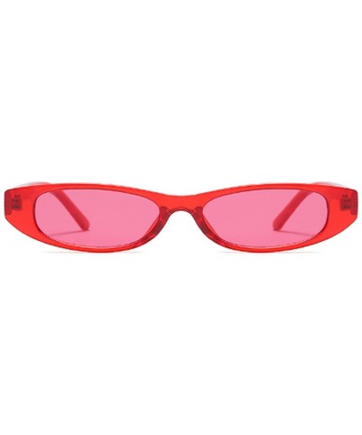 Goggle Vintage Small Sunglasses Fashion Narrow Oval Frame eyewea for neutral - Red - CZ18DTQIDZ3 $9.00