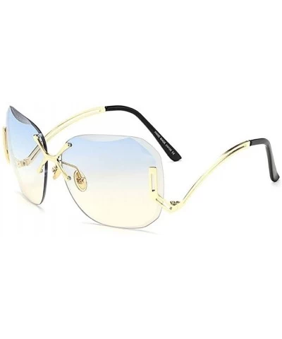 Rimless New Arrive Fashion Square Rimless Sunglasses Women Vintage Brand Designer Coating Sun Glasses UV400 - CG198O3X9HL $25.84