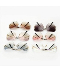 Rimless New Arrive Fashion Square Rimless Sunglasses Women Vintage Brand Designer Coating Sun Glasses UV400 - CG198O3X9HL $15.36