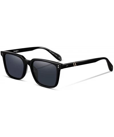 Sport Fashion Outdoor Polarized Sunglasses Square Vintage Frame Men and Women Fishing/Driving/Doing Sports - Black - C718I98C...