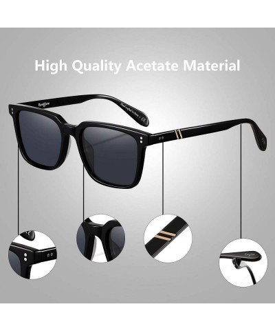 Sport Fashion Outdoor Polarized Sunglasses Square Vintage Frame Men and Women Fishing/Driving/Doing Sports - Black - C718I98C...