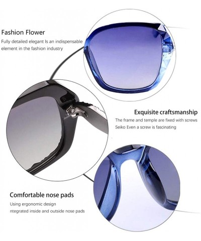 Oversized Oversized Polarized Sunglasses for Women-Classic Stylish Diamond Design Big Shades UV Protection 8079 - Red - CT198...