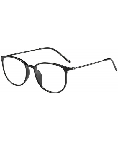Round Unisex Fashion Myopia Glasses Equipped with Myopia Ultralight Radiation - Bright Black - C11978NDO7Z $39.56