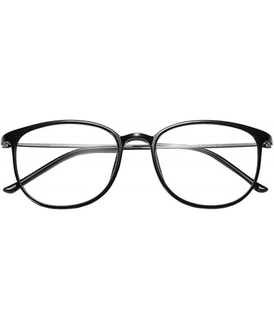 Round Unisex Fashion Myopia Glasses Equipped with Myopia Ultralight Radiation - Bright Black - C11978NDO7Z $25.66