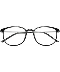 Round Unisex Fashion Myopia Glasses Equipped with Myopia Ultralight Radiation - Bright Black - C11978NDO7Z $25.66