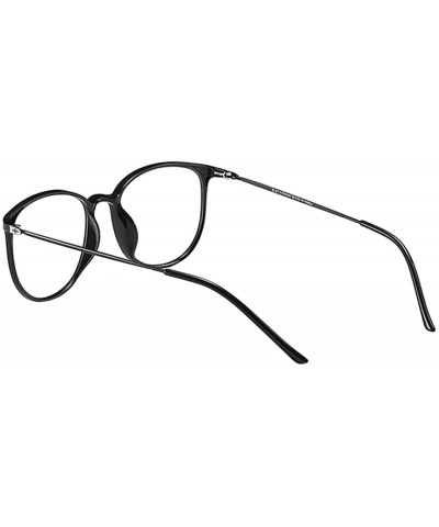 Round Unisex Fashion Myopia Glasses Equipped with Myopia Ultralight Radiation - Bright Black - C11978NDO7Z $25.66
