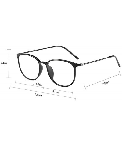 Round Unisex Fashion Myopia Glasses Equipped with Myopia Ultralight Radiation - Bright Black - C11978NDO7Z $25.66