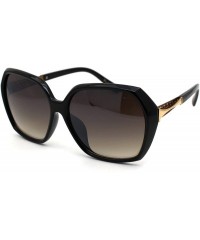 Butterfly Womens Chic Butterfly Designer Fashion Plastic Sunglasses - Black Gold Brown - CV18WNUYX4X $11.18