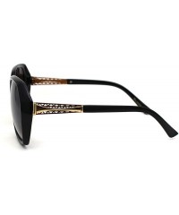 Butterfly Womens Chic Butterfly Designer Fashion Plastic Sunglasses - Black Gold Brown - CV18WNUYX4X $11.18