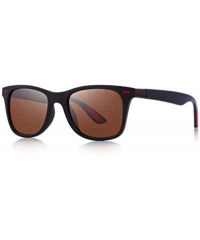 Oval DESIGN Men Women Classic Retro Rivet Polarized Sunglasses Lighter Square Frame UV Protection S8508 - C05 Brown - CT198AH...