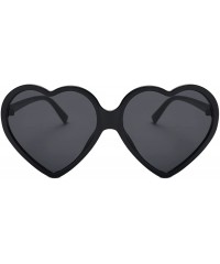Sport Women Fashion Unisex Heart-shaped Shades Sunglasses Integrated UV Glasses - Black - C6193XIDD8Z $10.69