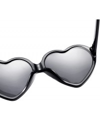 Sport Women Fashion Unisex Heart-shaped Shades Sunglasses Integrated UV Glasses - Black - C6193XIDD8Z $10.69
