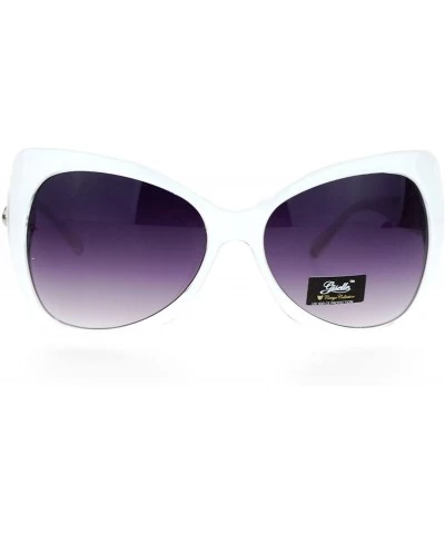 Shield Unique Oversized Cat Eye Hybrid Butterfly Sunglasses - White - C412GOB6I5V $23.96