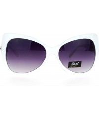 Shield Unique Oversized Cat Eye Hybrid Butterfly Sunglasses - White - C412GOB6I5V $11.03