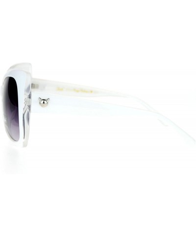 Shield Unique Oversized Cat Eye Hybrid Butterfly Sunglasses - White - C412GOB6I5V $11.03