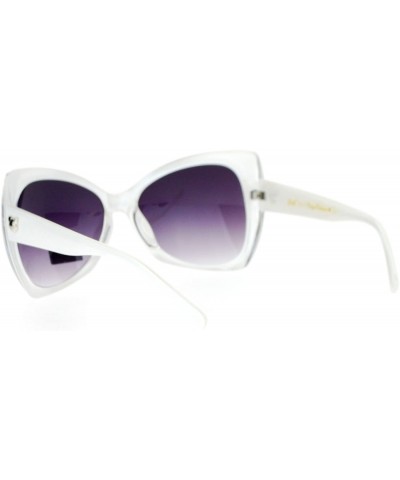 Shield Unique Oversized Cat Eye Hybrid Butterfly Sunglasses - White - C412GOB6I5V $11.03