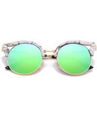 Round Womens Metal Frame Oversize Round Cat Eye Sunglasses - Color - CZ182MTH32I $12.15