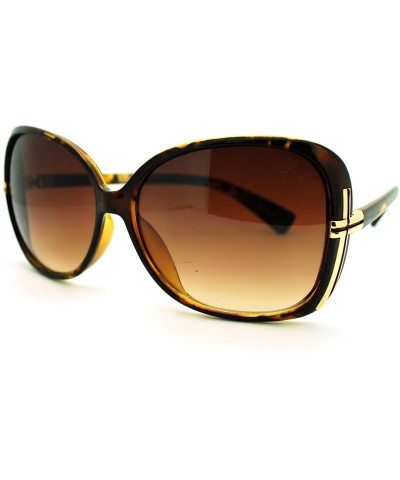 Butterfly Womens Cross Emblem Vogue Chic Fashion Plastic Butterfly Diva Sunglasses - Tortoise - C411J4NJ7WN $7.64