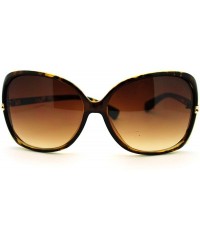 Butterfly Womens Cross Emblem Vogue Chic Fashion Plastic Butterfly Diva Sunglasses - Tortoise - C411J4NJ7WN $7.64