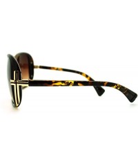 Butterfly Womens Cross Emblem Vogue Chic Fashion Plastic Butterfly Diva Sunglasses - Tortoise - C411J4NJ7WN $7.64