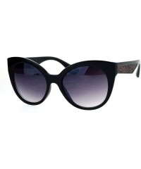 Butterfly Sunglasses Womens Round Butterfly Frame Glitter Sides UV 400 - Black - CK1848K75DM $9.63