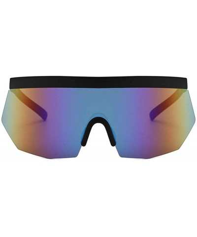 Oversized Futuristic Oversize Sunglasses Mirrored Vintage - Multicolor - CJ18T82MNMM $9.45