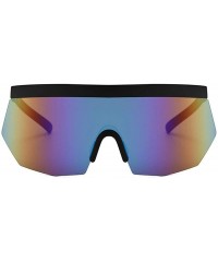 Oversized Futuristic Oversize Sunglasses Mirrored Vintage - Multicolor - CJ18T82MNMM $9.45