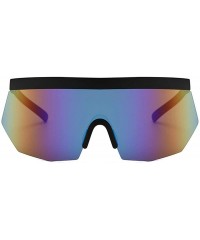 Oversized Futuristic Oversize Sunglasses Mirrored Vintage - Multicolor - CJ18T82MNMM $9.45