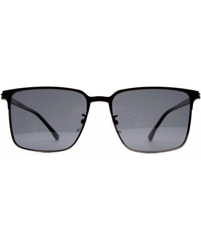 Square p517 Fashion Square Polarized- for Mens 100% UV PROTECTION - Blacksilver-black - C8192T7R0RC $43.85