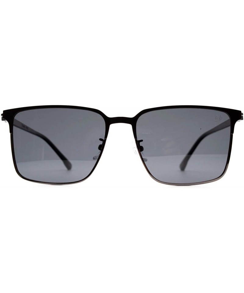 Square p517 Fashion Square Polarized- for Mens 100% UV PROTECTION - Blacksilver-black - C8192T7R0RC $25.73