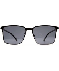 Square p517 Fashion Square Polarized- for Mens 100% UV PROTECTION - Blacksilver-black - C8192T7R0RC $25.73