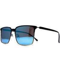 Square p517 Fashion Square Polarized- for Mens 100% UV PROTECTION - Blacksilver-black - C8192T7R0RC $25.73