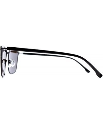 Square p517 Fashion Square Polarized- for Mens 100% UV PROTECTION - Blacksilver-black - C8192T7R0RC $25.73