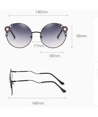 Oversized Women Vintage Round Frame Sunglasses Retro Eyewear Fashion Radiation Protection Sunglasses New - Gray - CQ18SX6S326...