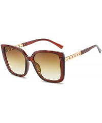 Square Oversized Sunglasses Vintage SunGlass Gradient - Chacha - CB19083QGUM $24.78