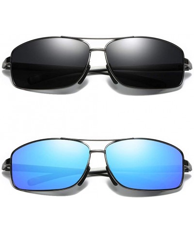 Oval Polarized Sunglasses for Men Driving Fishing Mens Sunglasses Rectangular Metal Frame 100% UV Protection - CG1820CI5C9 $1...