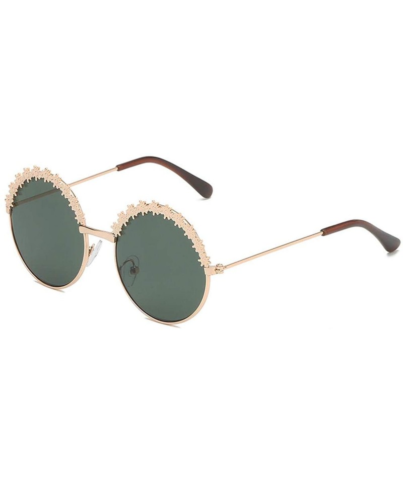 Round 2019 Festival Metal Frame Kids Sunglasses Flower Round Sun Glasses Girls Boys Baby Children Oculos - Green - CV199CQ9QC...