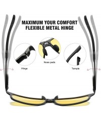 Sport Fashion Al-Mg Metal Frame Men's Style Anti Glare Night Vision Glasses for Men Driving 2217 - CX18AOX4QGO $39.81