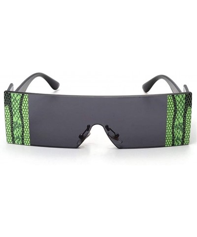 Rimless Oversized Trendy Rectangle Sunglasses for Women Rimless One Piece Frame Shades UV Protection - 4 Black - CA190HEAE7C ...