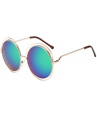 Round Fashion Men Womens Retro Vintage Round Frame UV Glasses Sunglasses - E - CF19062N79S $11.11