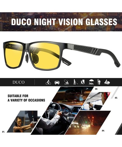 Sport Fashion Al-Mg Metal Frame Men's Style Anti Glare Night Vision Glasses for Men Driving 2217 - CX18AOX4QGO $19.64