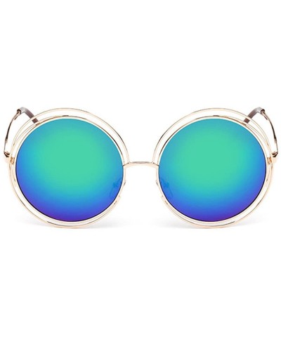 Round Fashion Men Womens Retro Vintage Round Frame UV Glasses Sunglasses - E - CF19062N79S $18.51