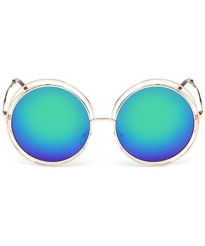 Round Fashion Men Womens Retro Vintage Round Frame UV Glasses Sunglasses - E - CF19062N79S $11.11