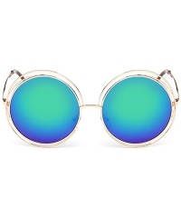 Round Fashion Men Womens Retro Vintage Round Frame UV Glasses Sunglasses - E - CF19062N79S $18.51