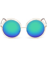 Round Fashion Men Womens Retro Vintage Round Frame UV Glasses Sunglasses - E - CF19062N79S $11.11