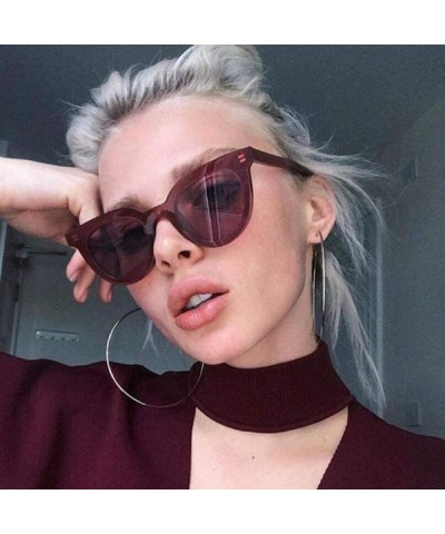 Oversized 2019 New Women Cat Eye Sunglasses Fashion Sexy UV400 Sun Glasses Gradient Bblue - Bpurple - CG18Y5UYGGK $7.45